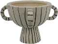 Footed Bowl Black and Cream