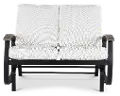 Belle Isle Black and Off White Patio Glider Love Seat