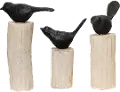 Natural Wood Birds On a Stump