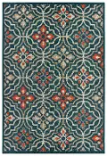 Latitude 8 x 10 Blue Medallion Outdoor Patio Area Rug