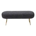 Crescent Glitter Black Upholstered Bench