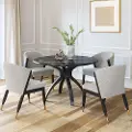 Suna Black Faux Marble Dining Table