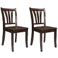 Dillon Dark Brown Wood Dining Chairs, Set of 2