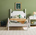 WEVIV03TB2WH1 Vivienne White Wood Twin Spindle Post Bed