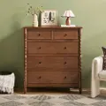 WEVIV025D2BR1 Vivienne Dark Wood Spindle 5-Drawer Dresser