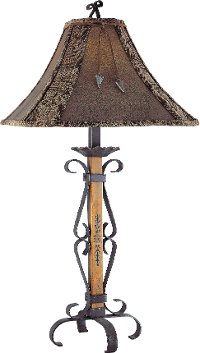 24 Inch Rust Metal Table Lamp