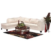 Cream Microfiber 2 Piece Sectional