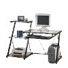 Contemporary Glass Computer Desk with Bookcase-2