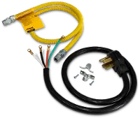 Dual Fuel Range Kit with Gas Line and 4 Prong Power Cord