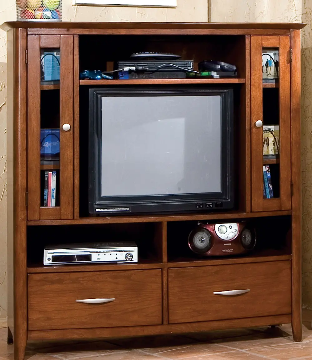 Brown Classic Contemporary TV Stand - Village Craft-1