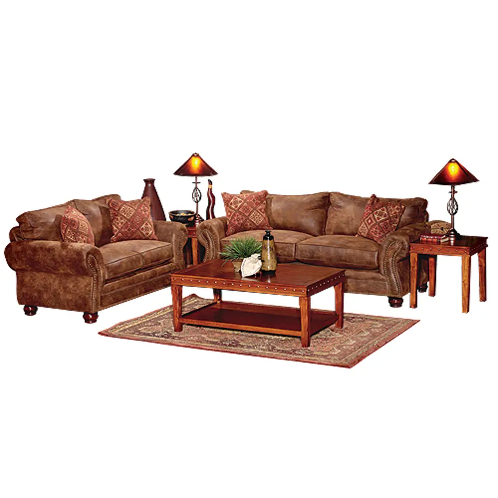 Casual Classic Brown 2 Piece Living Room Set - Tahoe-1