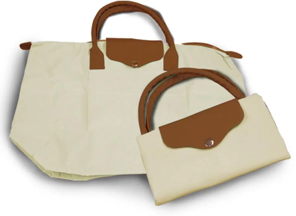 BG-2777 Cream Folding Tote Bag-1