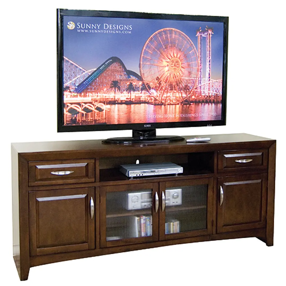 80 Inch Cappuccino Brown TV Stand-1