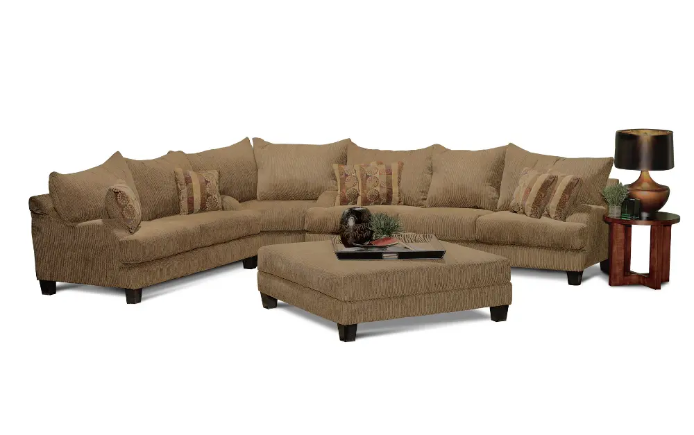 Casual Classic Brown 3 Piece Sectional Sofa - Laguna-1