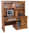 Rustic Light Brown Computer Desk with Hutch - Sedona-2