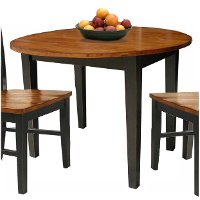 Black and Java Brown Round Dining Table - Arlington