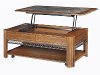 Lift Top Wood Coffee Table on Wheels - Madison