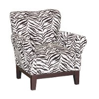 37 Inch Zebra Upholstered Club Chair
