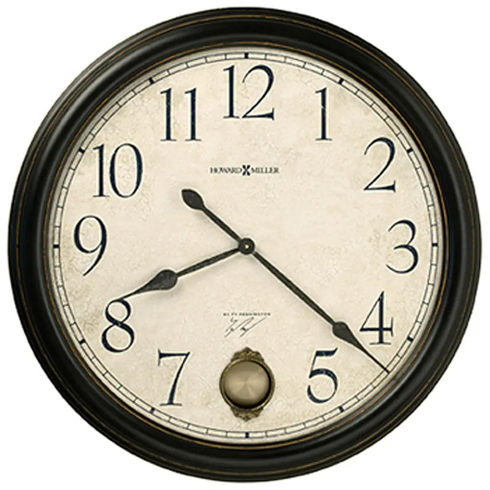 Glenwood Falls Black Satin Wall Clock-1