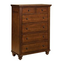Classic Brown Cherry Chest of Drawers - Cambridge