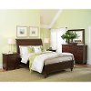Brown Cherry Traditional 4 Piece Queen Bedroom Set - Cambridge