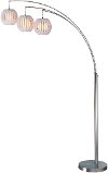 Brushed Steel 3 Arm Arc Floor Lamp