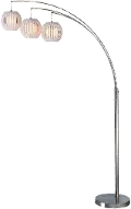 Brushed Steel 3 Arm Arc Floor Lamp