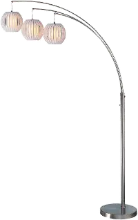 Brushed Steel 3 Arm Arc Floor Lamp