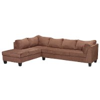 Chocolate Microfiber 2-Piece Sectional