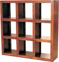 Open Sheesham 9-Square Bookcase