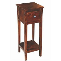 Tall Antique Brown End Table - Vienna