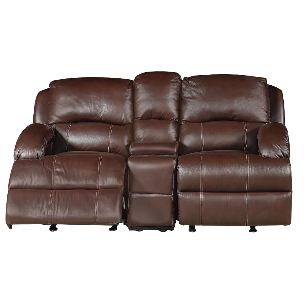 Ashton 75 Inch Brown Leather Reclining Loveseat-1
