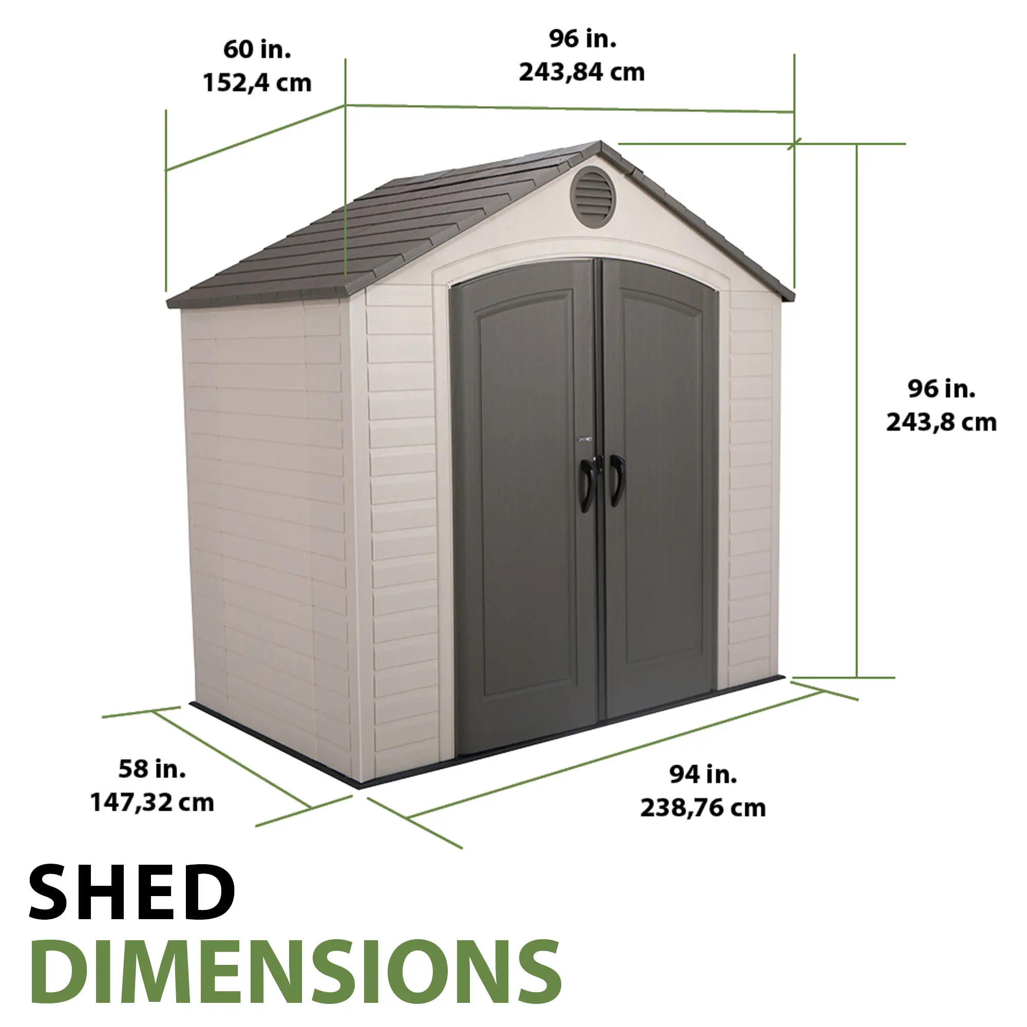 6406 Lifetime 8 ft. x 5 ft. Outdoor Storage Shed-8
