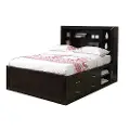 Merlot Contemporary Full Storage Bed - Milan