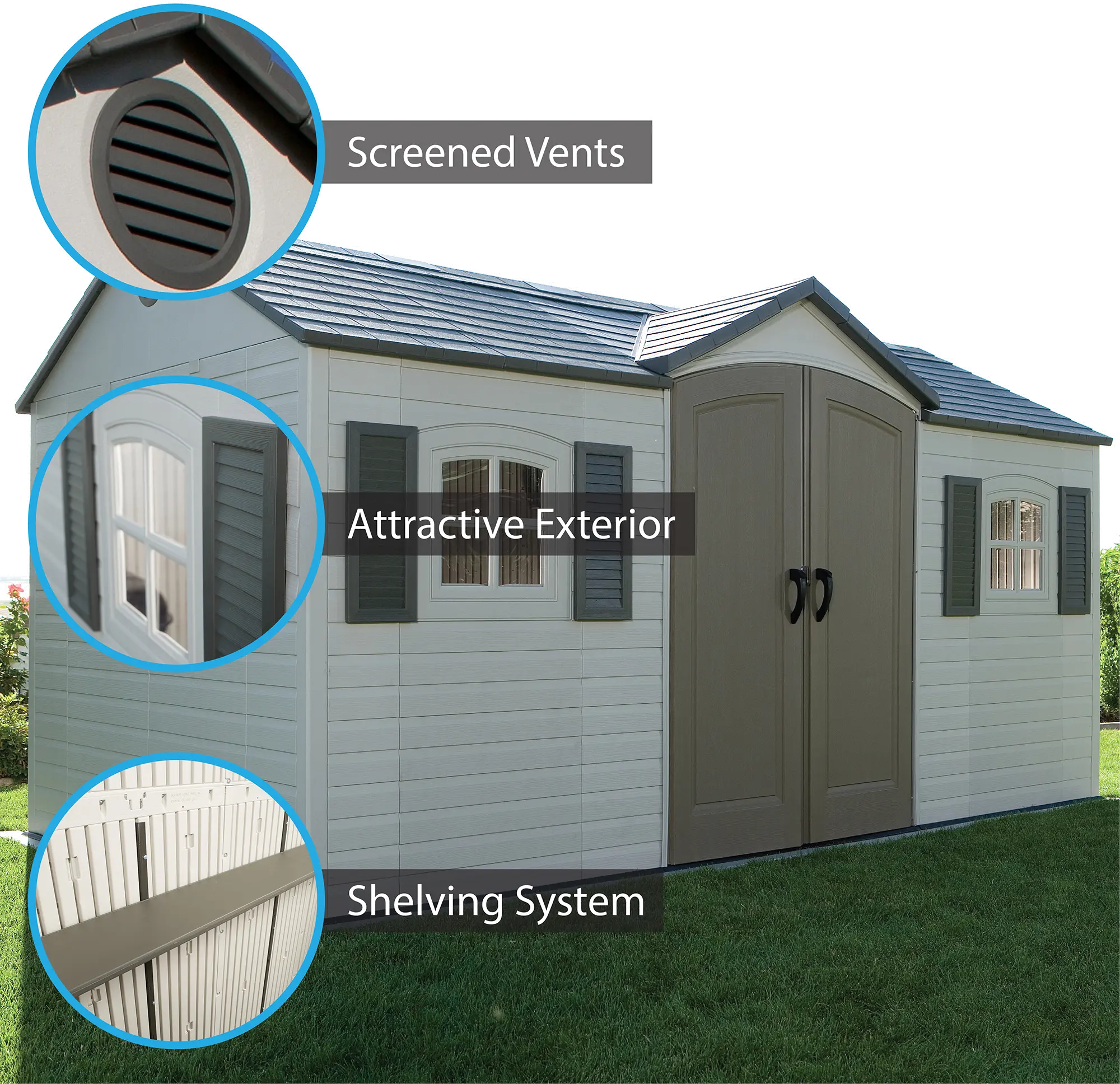 6446 Lifetime 15 ft. x 8 ft. Side-Entry Garden Storage Shed-3