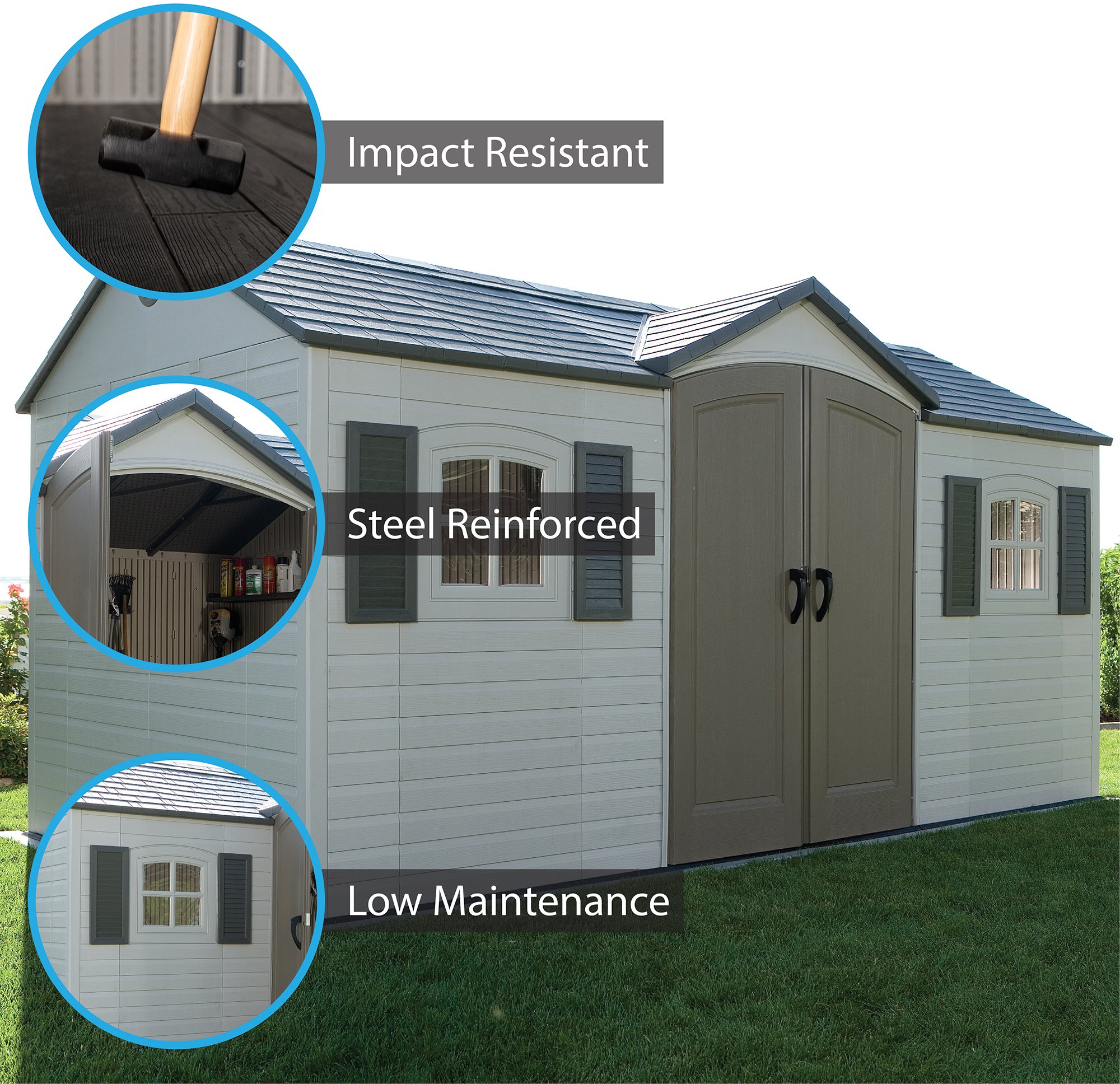 6446 Lifetime 15 ft. x 8 ft. Side-Entry Garden Storage Shed-4