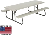 80123 Lifetime 8 Foot Folding Picnic Table Putty