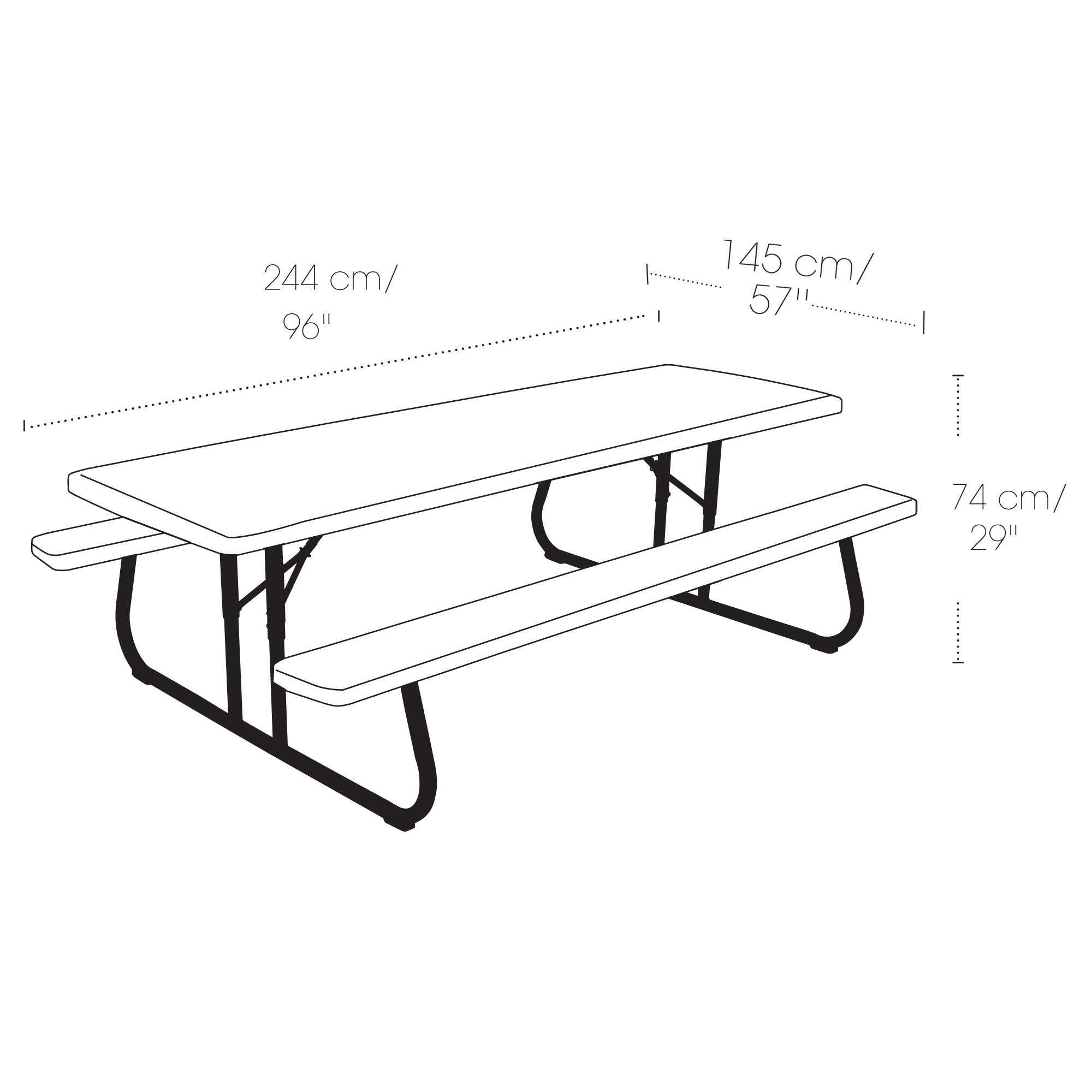 80123 Lifetime 8 Foot Folding Picnic Table Putty-6