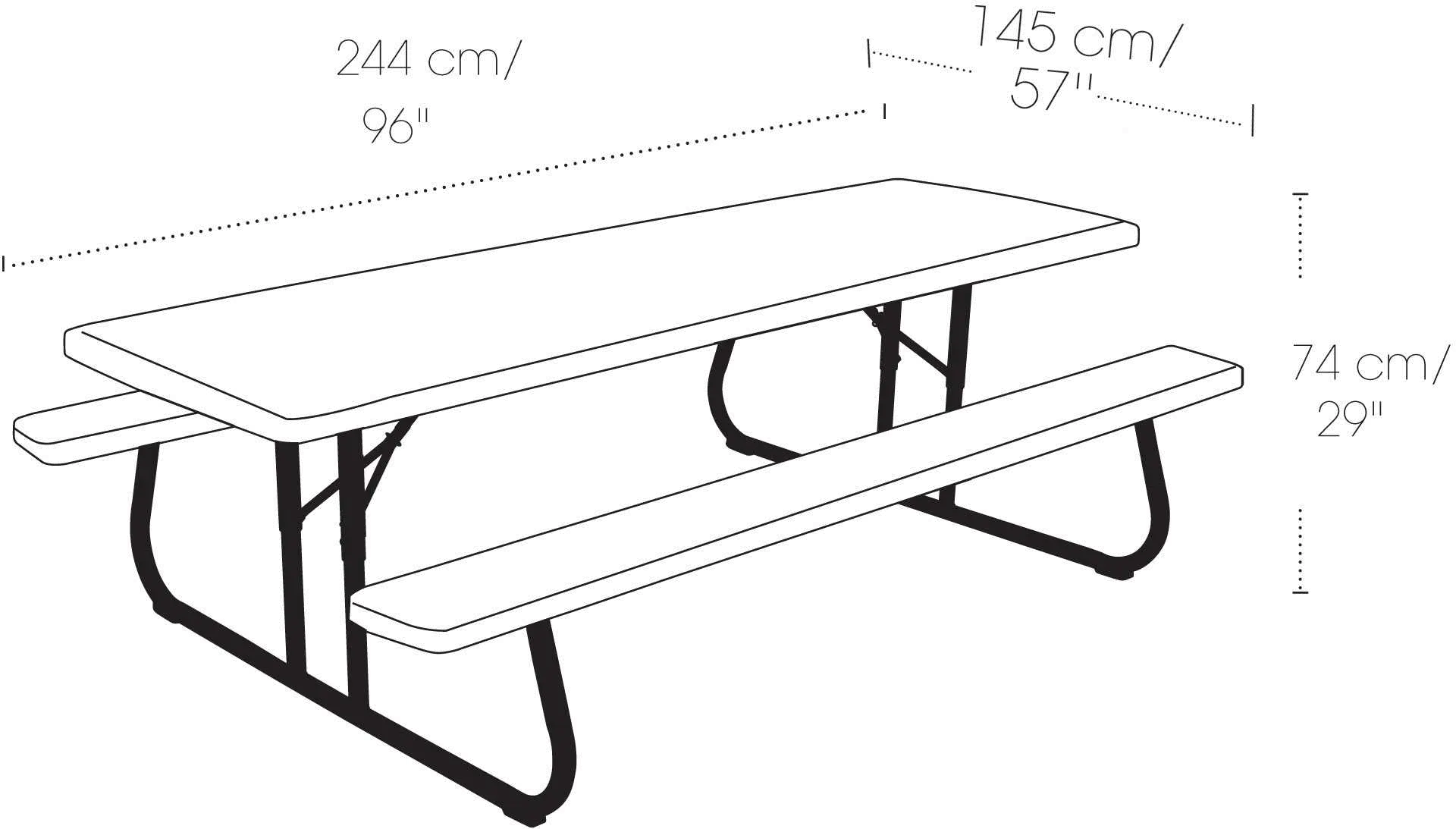 80123 Lifetime 8 Foot Folding Picnic Table Putty-6