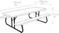 80123 Lifetime 8 Foot Folding Picnic Table Putty-6