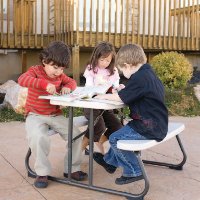 280094 Lifetime 3 Foot Kid's Folding Picnic Table White-4