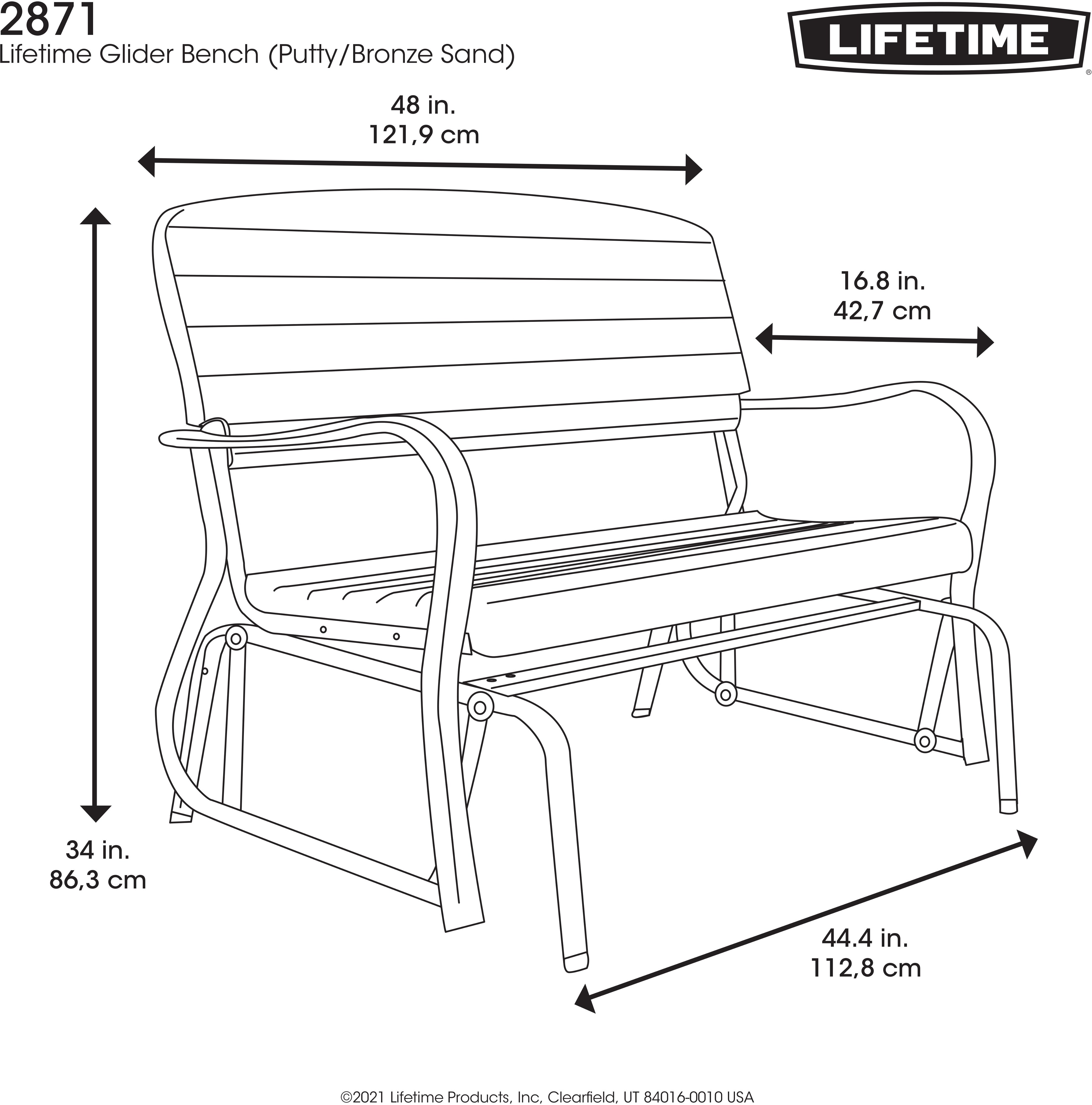 2871 Lifetime Products Outdoor Glider Bench-7