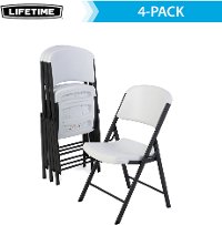 42804 Lifetime 4-Pack White Folding Chairs