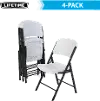 42804 Lifetime White Folding Chairs - 4 Pack