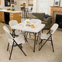 22301 Lifetime 37 Inch Folding Card Table Tan-3