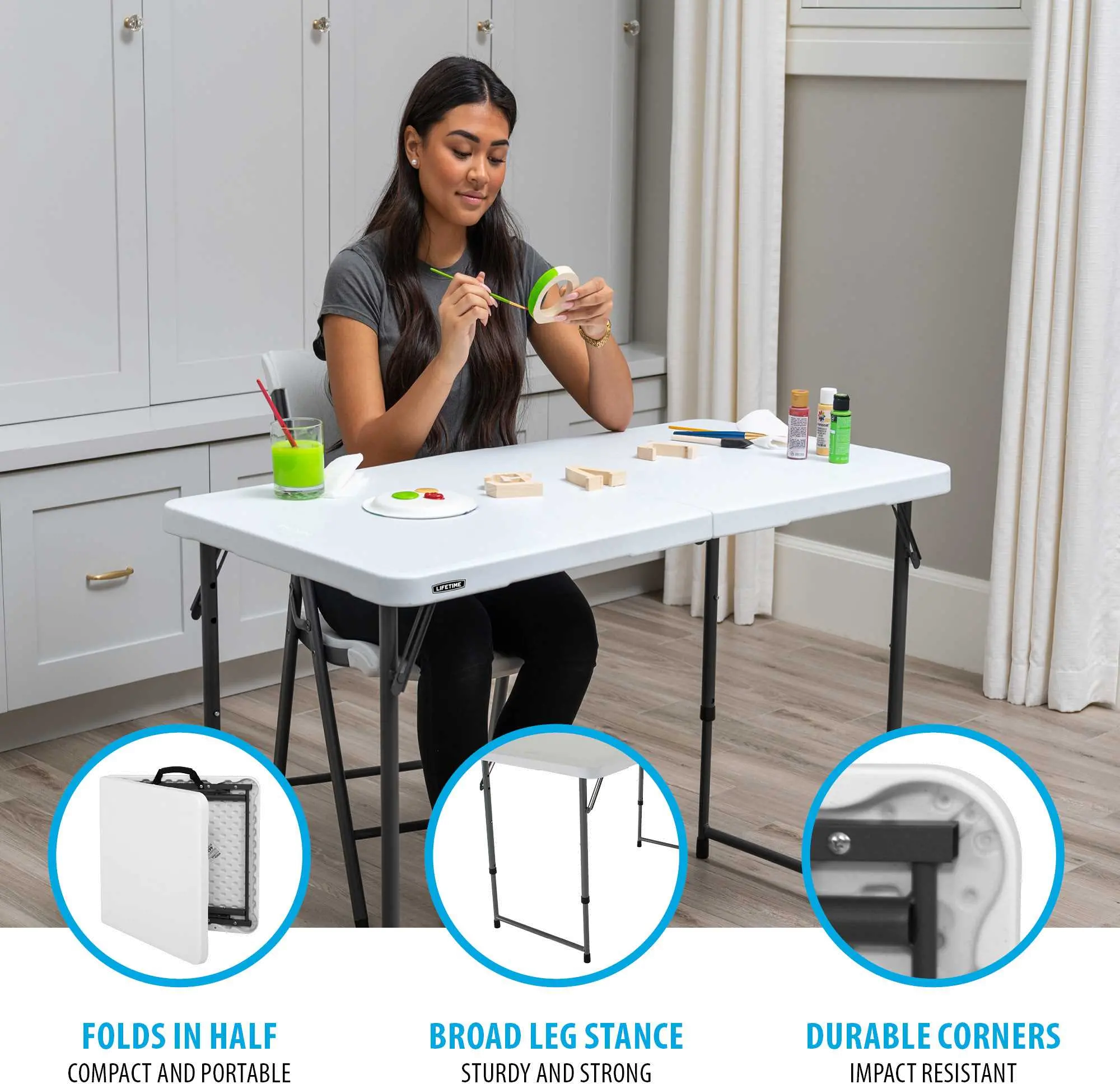 4428 Lifetime 4 Foot Fold-in-Half Adjustable Height Table-2
