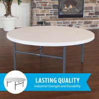 22673 Lifetime 6 Foot Round White Banquet Table-2