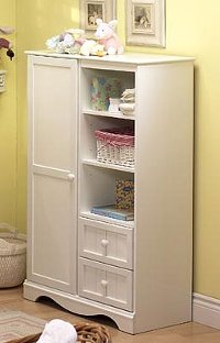 3580038 Pure White Armoire with Drawers - Savannah