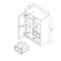 3580038 Pure White Armoire with Drawers - Savannah-2