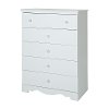 3550035 Pure White 5-Drawer Chest - Crystal -3